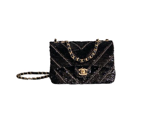 Chanel 21cm Black Sequin