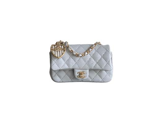 Chanel Light Grey Lambsk
