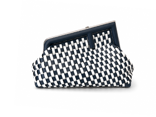 Fendi Navy White Woven F